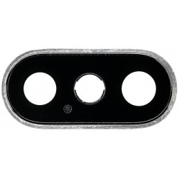 Cornice fotocamera posteriore e lente iPhone XS MAX Silver