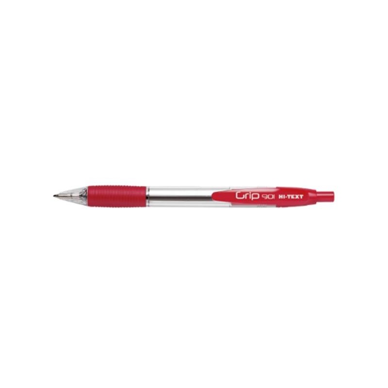 HI-TEXT 901 GRIP penna scatto punta 1 mm Colore ROSSO 12 pz