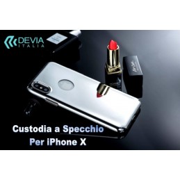 Cover a Specchio Vista Logo per iPhone X Nera