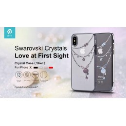 Cover Shell Crystals from Swarovski per iPhone X Rossa
