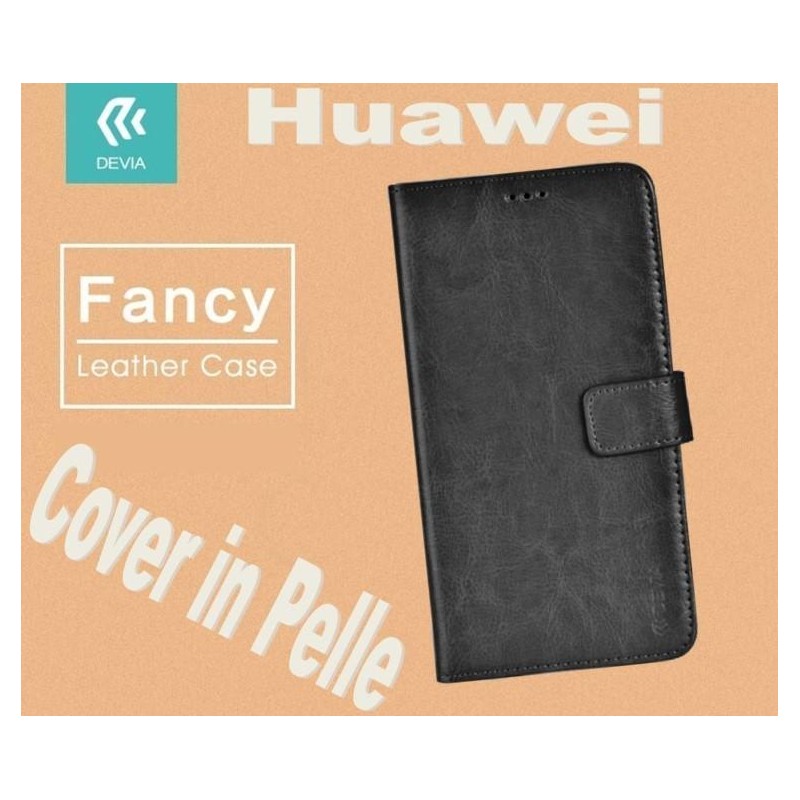 Custodia a Libro in Pelle Per Huawei P9 Plus Nera