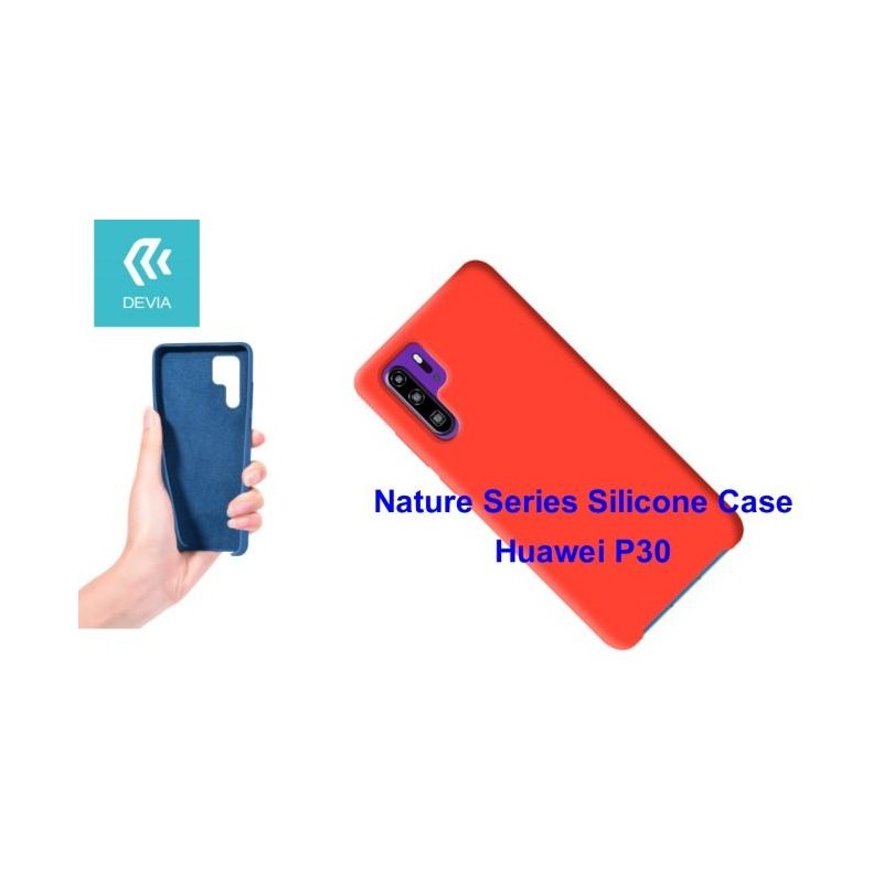 Cover Nature in Silicone per Huawei P30 flessibile Rossa