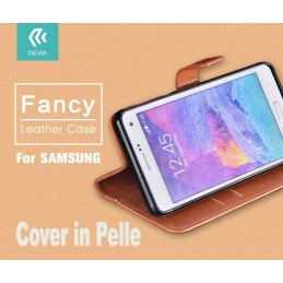 Cover a Libro in Pelle Marrone Fancy per Samsung Galaxy S7