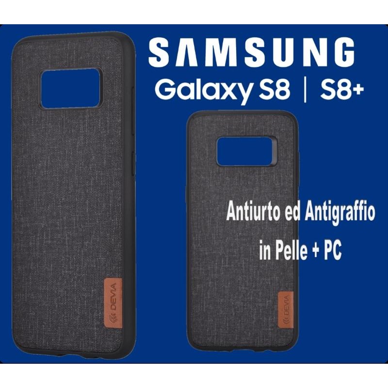 Custodia Flax in Pelle + Pc per Samsung Galaxy S8 Nera